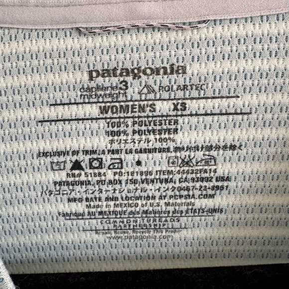 Patagonia Capilene Midweight Striped Thermal Top, Polartec, Size XS - Picture 6 of 7